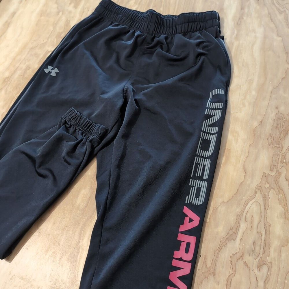 Under Armour Black Loose Thin Jogger Sweatpants Men's Med 27x29 Spellout Logo